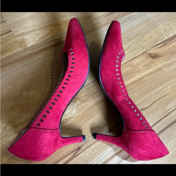 Life Stride Womens Red Pointy Toes Pumps Heels size 7.5 - Picture 5 of 8